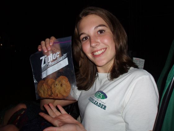 Incredible cookies
Brittany used to bake cookies all the time for us, Stevie took this picture of her during the showing of The Incredibles at the school field
