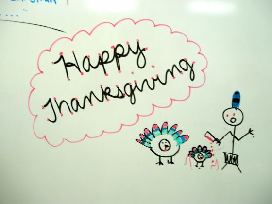 Happy Thanksgiving!
Marsh drew this on Miss Thomas' board

