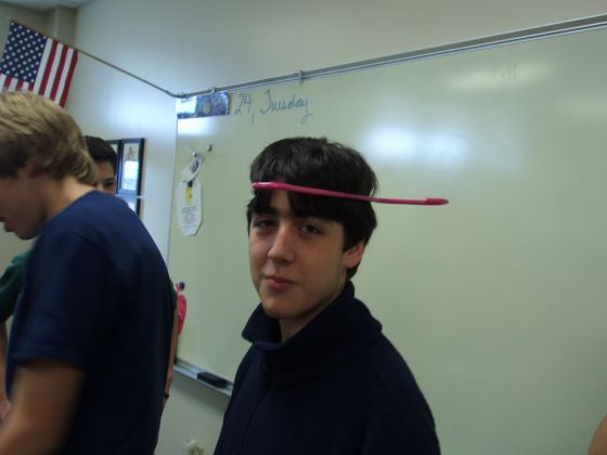 James coat hanger
He has a habit of sticking things on his head
