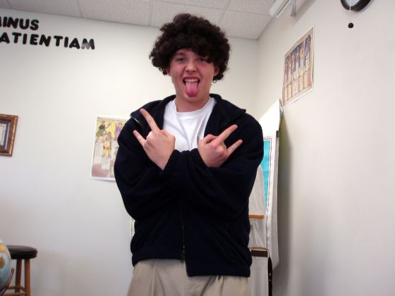 Mac afro
The wig on the manican in Latin class on Mac's head
