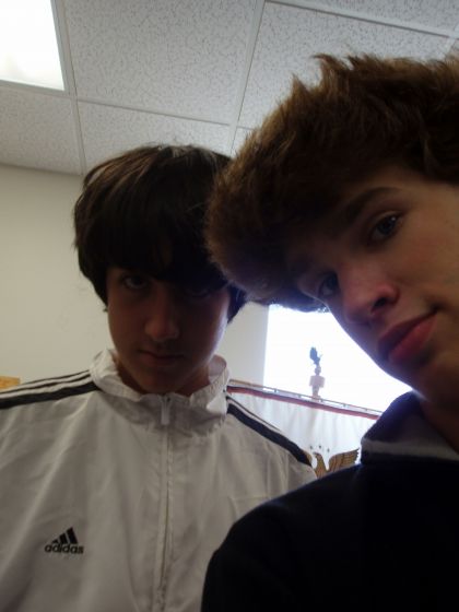 We look down on you
Me and James during latin class
