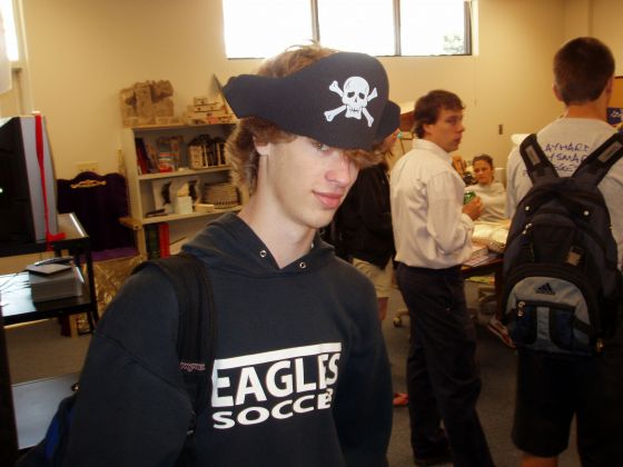 Michael emo pirate
When I pulled the pirate hat down over my head it made my hair go all eye-covering emo during History

