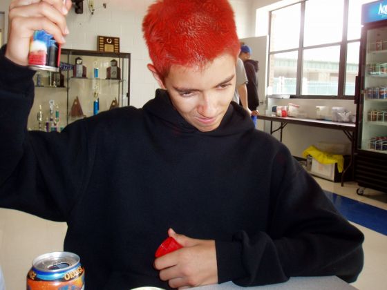 Nathan hairspray
Nathan with his ultra red hair on Spirit Day during spirit week
