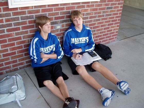 Twins
Peter and Alex in their basketball jackets after school
