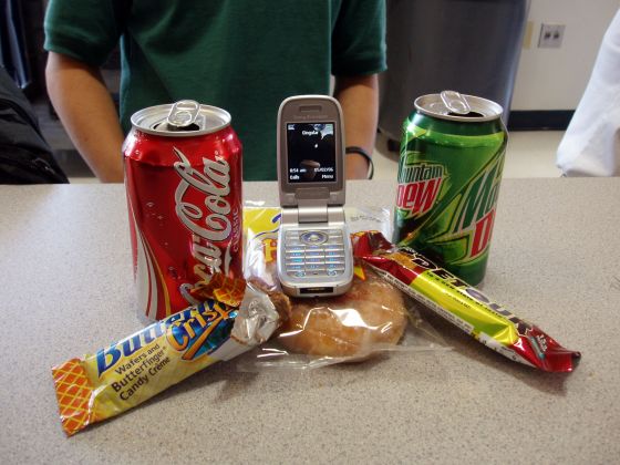 Study hall elements
Soda, candy, and cell phones keep us busy during study hall
