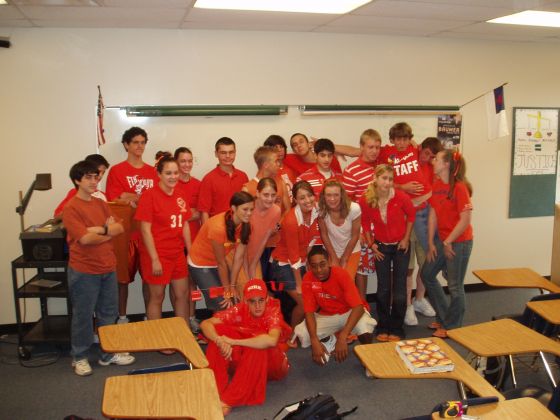 World History Class
Everybody who dressed up in orange for color day during spirit week (I wasnt one of them, odd hah)
