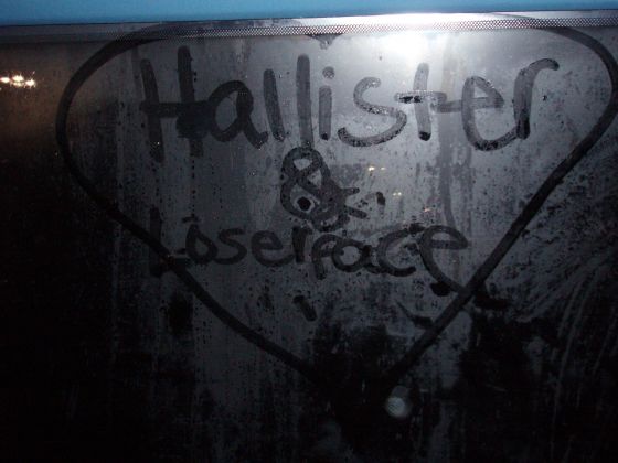 Hallister and Loserface
Brittany and I ran to the van in the rain at Waterford and started drawing on the windows
