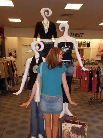 Guess?
Brittany posing with the Guess manikins at the Millenia Mall

