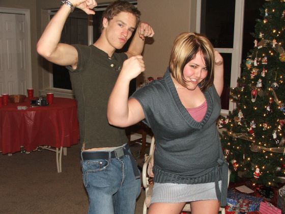 Strength training
Amanda and I pose for a well muscled shot at the Junior class Christmas party, I have a wierd face haha
