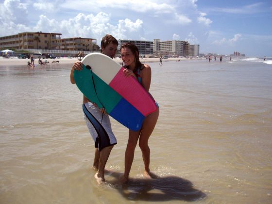 Boogieboarders
Brittany and I hiding behind a boodieboard at the beach
