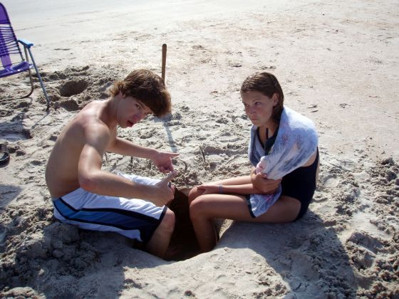 Hole diggers
Michelle and I in the hole that we dug at the beach
