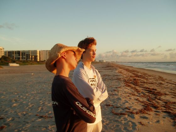 Michael and Nathan at sunrise
This was taken at sunrise on our beach party day
