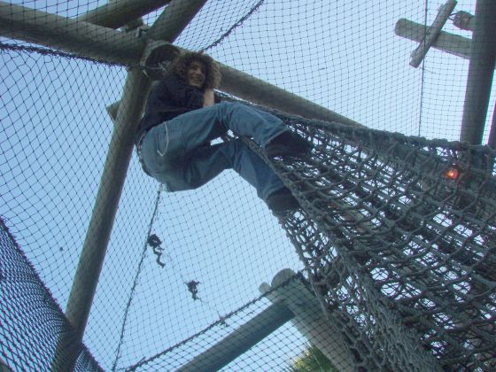 Jayce climbing
Jayce climbing the ropes at the Jurrasic Park place
