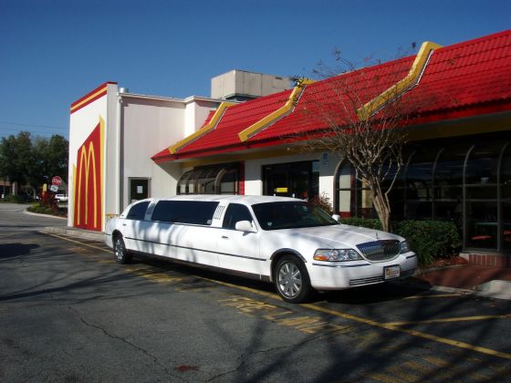 Ironic huh?
I was at McDonalds after an orthodontist appointment and some random Lincoln limo pulled up, ironic
