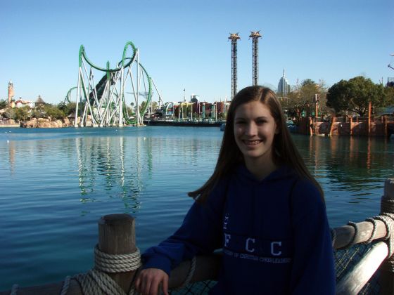 Michelle at IOA
Michelle in front of The Hulk at IOA
