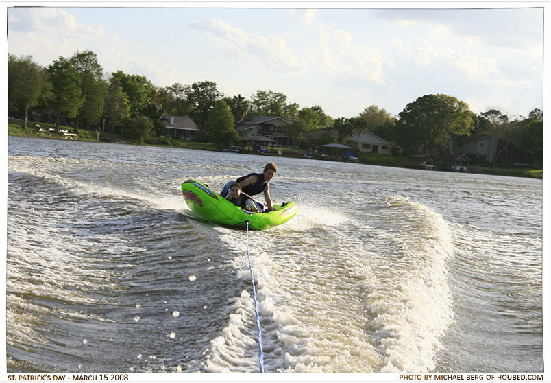 Brittany and Michael on the tube
Brittany and I tubing on Kayla's lake for St. Patricks day
