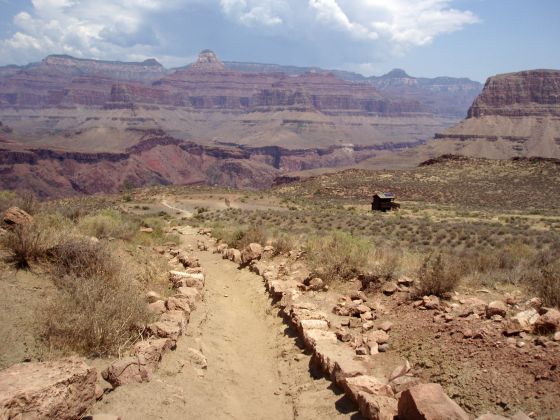 Grand Canyon scenery 12
Sometimes, like now, the path was clearly marked with stones on each side and a smoother center than the surroundings
