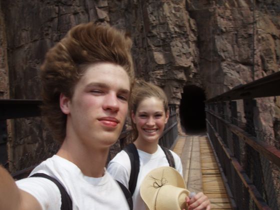 Michelle and Michael on the bridge
Annnnd again my hair was 4.5 inches or so long and looked pretty rediculous when blown
