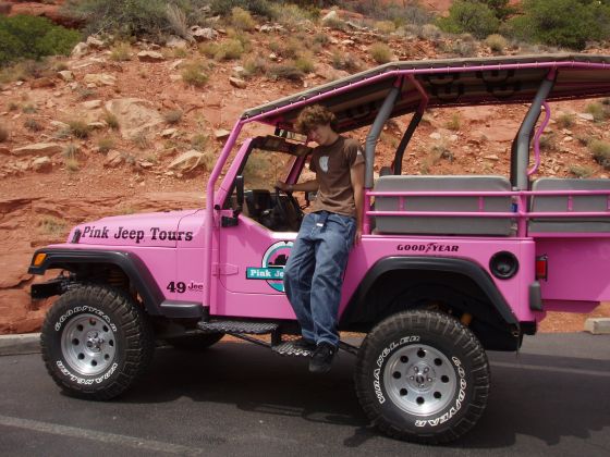 The Pink Jeep!
We were in Nevada to stop to see the scenic church when I saw THE PINK JEEP; they're actually a full tour service and not... something else
