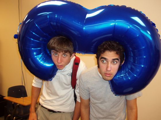 Brooks and Joey
The 2 friends under a 3 balloon
