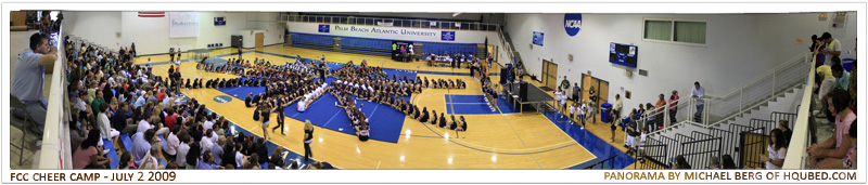 FCC Cheer Camp 09 starburst panorama
This image is presized for Facebook and MySpace: you are [b]encouraged[/b] to share it!
If you are interested in obtaining a print-quality 15MP version, email michaelberg@hqubed.com for pricing info.
